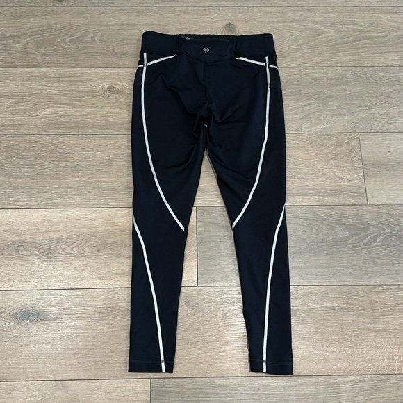 ATHLETA Black Reflective Stride Active Workout Gym Running Leggings Size Medium - Picture 3 of 13
